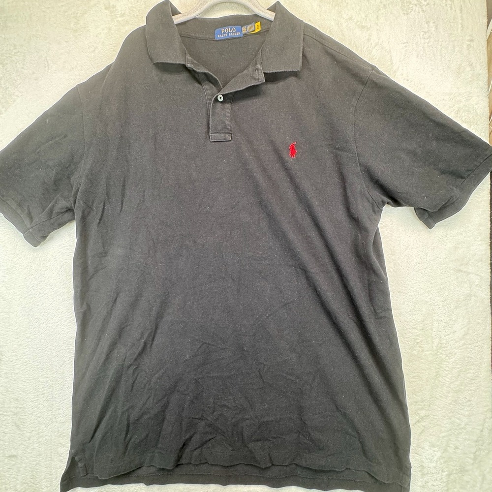 Polo Ralph Lauren Polo Shirt Men's 2XLT Black Big Tall Mesh Pony